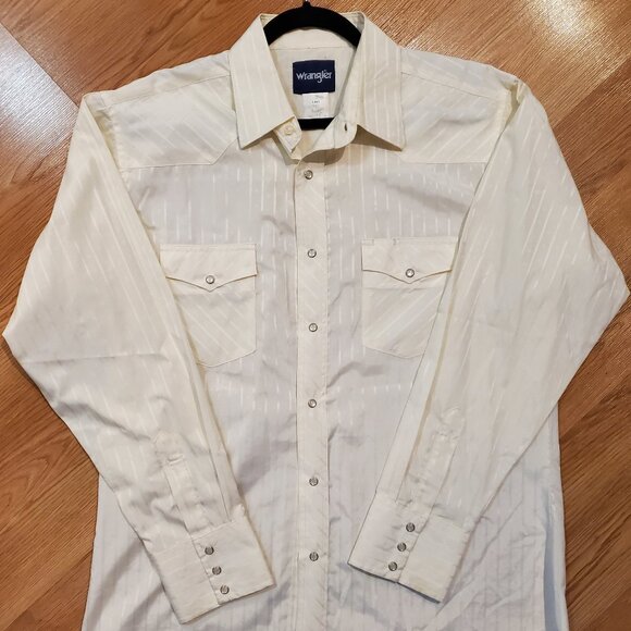 Men's Wrangler Western Long Sleeve Snap Stripe Shirt, Large - Picture 1 of 7